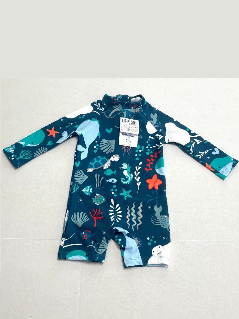 NWT upandfast Baby/Toddler UPF 50+ Sun Protection One Piece Zipper Swimsuit